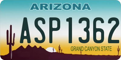 AZ license plate ASP1362