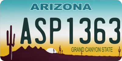 AZ license plate ASP1363
