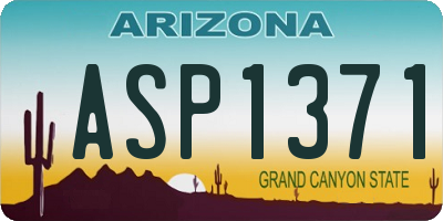 AZ license plate ASP1371
