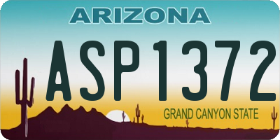 AZ license plate ASP1372
