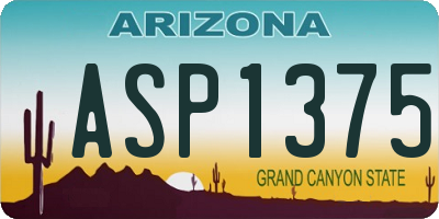 AZ license plate ASP1375
