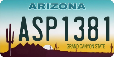 AZ license plate ASP1381