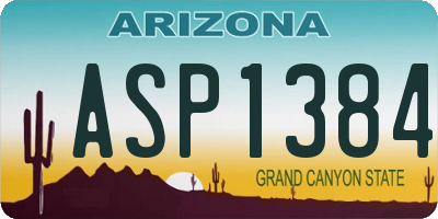 AZ license plate ASP1384