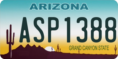 AZ license plate ASP1388