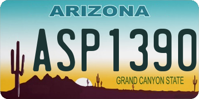 AZ license plate ASP1390