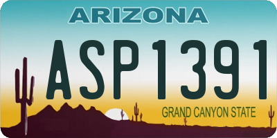AZ license plate ASP1391