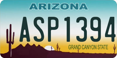 AZ license plate ASP1394