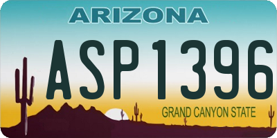 AZ license plate ASP1396