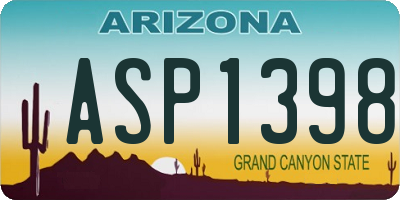 AZ license plate ASP1398