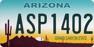 AZ license plate ASP1402