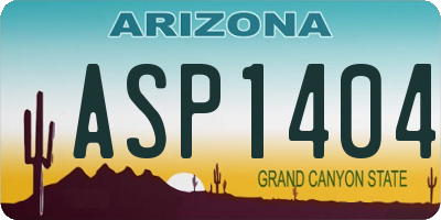 AZ license plate ASP1404