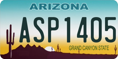 AZ license plate ASP1405