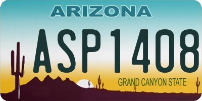 AZ license plate ASP1408