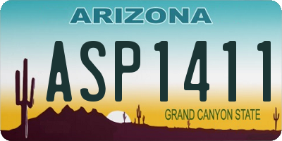 AZ license plate ASP1411