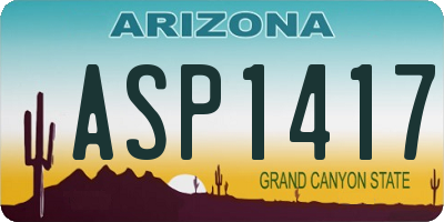 AZ license plate ASP1417