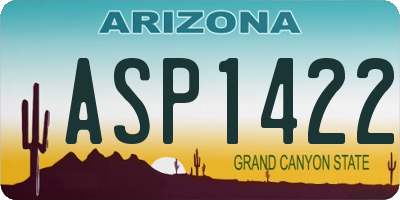 AZ license plate ASP1422