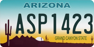 AZ license plate ASP1423