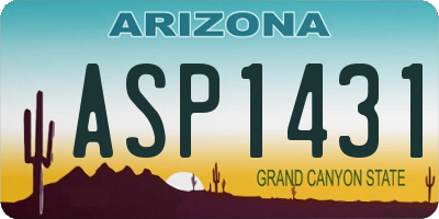AZ license plate ASP1431
