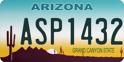 AZ license plate ASP1432