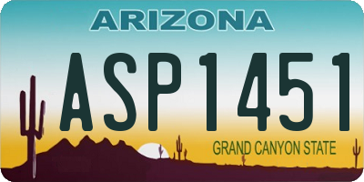AZ license plate ASP1451