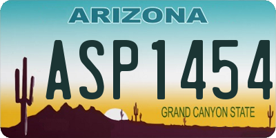 AZ license plate ASP1454