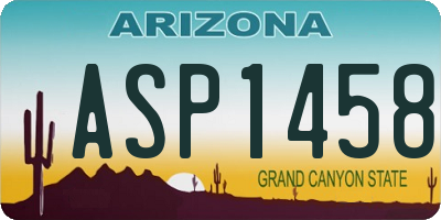 AZ license plate ASP1458