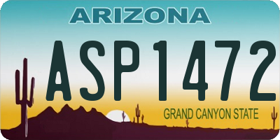 AZ license plate ASP1472