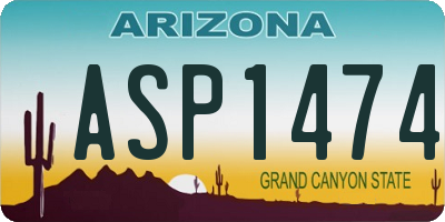 AZ license plate ASP1474