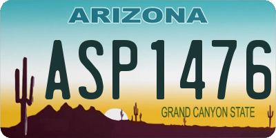 AZ license plate ASP1476