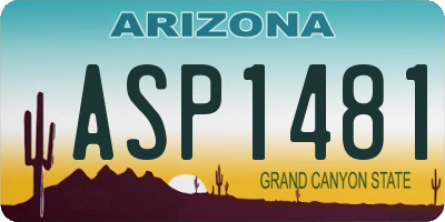 AZ license plate ASP1481