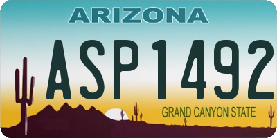 AZ license plate ASP1492