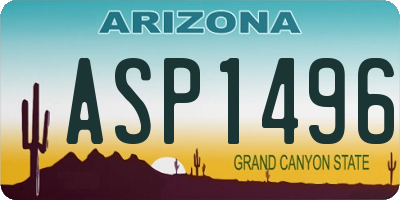 AZ license plate ASP1496