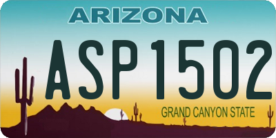 AZ license plate ASP1502
