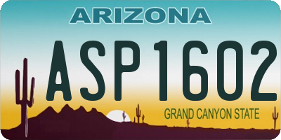 AZ license plate ASP1602