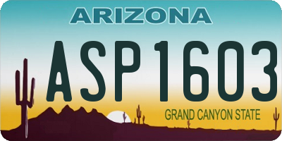 AZ license plate ASP1603