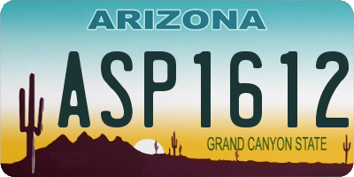 AZ license plate ASP1612