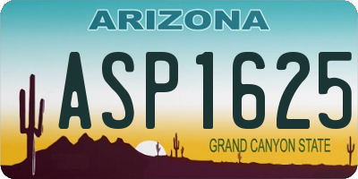 AZ license plate ASP1625