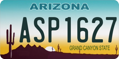 AZ license plate ASP1627