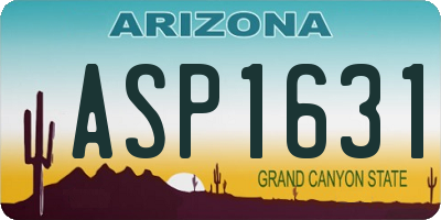AZ license plate ASP1631