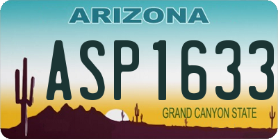 AZ license plate ASP1633