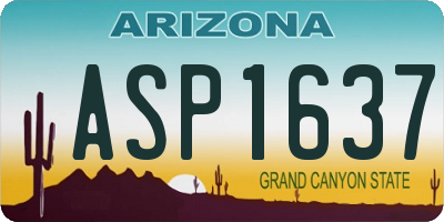 AZ license plate ASP1637