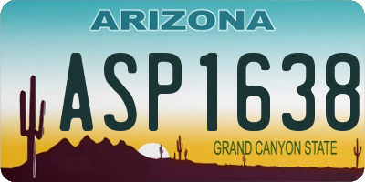 AZ license plate ASP1638