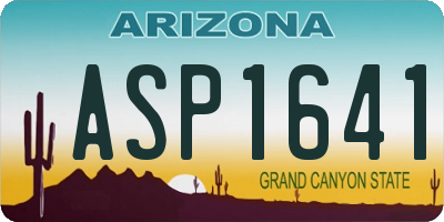 AZ license plate ASP1641