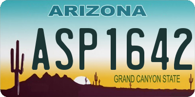AZ license plate ASP1642