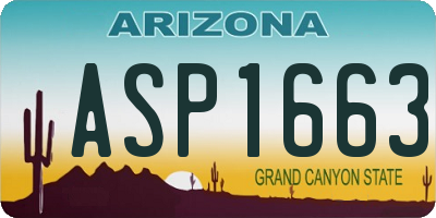 AZ license plate ASP1663