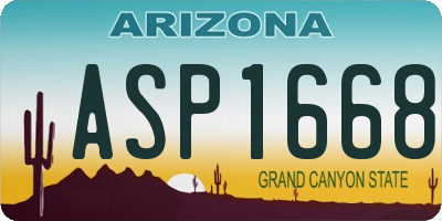 AZ license plate ASP1668