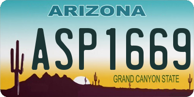 AZ license plate ASP1669