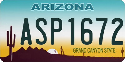 AZ license plate ASP1672