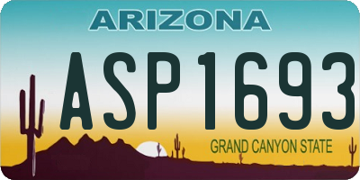 AZ license plate ASP1693