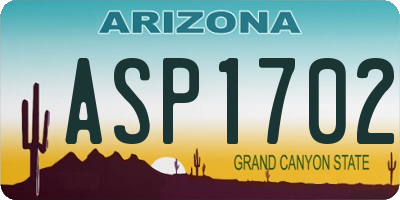 AZ license plate ASP1702